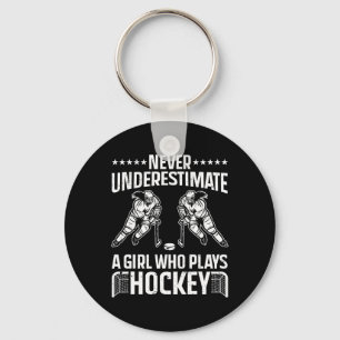 Llavero Arte de Hockey Divertido para Chicas Mujeres Hocke