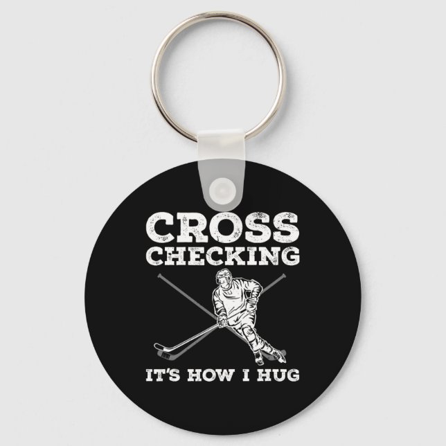 Llavero Arte De Hockey Sobre Hielo Divertido Para Hombres  (Anverso)