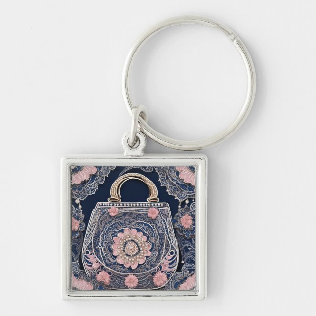 Llavero Arte de IA de My Blue Purse (Frente)