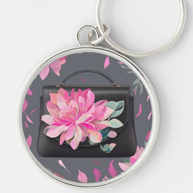 Llavero Arte de IA de Rosas en auge (Frente)