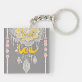 Llavero Arte de IA Sunny Gray Lace
