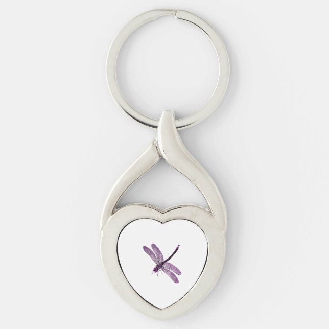 Llavero Arte de la libélula del orgullo asexual (Anverso)