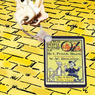 Llavero Arte de la portada de un libro vintage del mago de