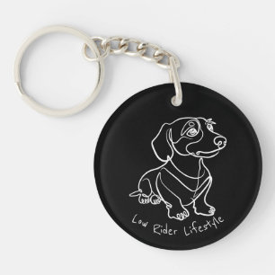 Llavero Arte de línea de Dachshund - Estilo de vida Low Ri