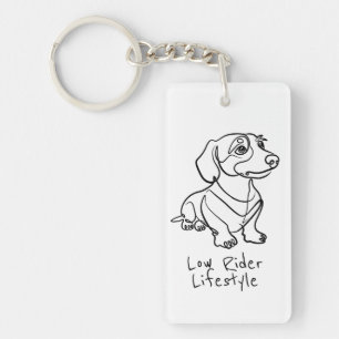 Llavero Arte de línea de Dachshund - Estilo de vida Low Ri