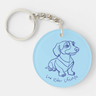 Llavero Arte de línea de Dachshund - Estilo de vida Low Ri