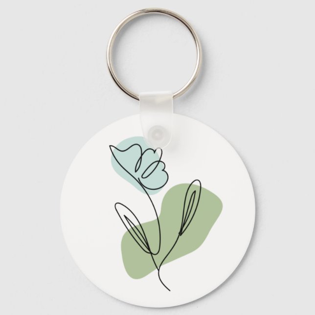 Llavero Arte de línea de flores (Anverso)