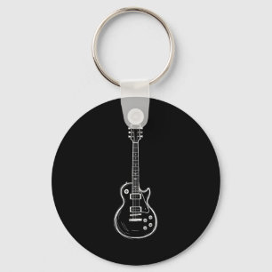 Llavero Arte de línea de guitarra minimalista, divertido r