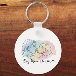 Llavero Arte de línea moderna Energía de mamá de perro Acu