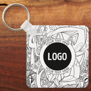 Llavero Arte de línea moderno original y su logotipo