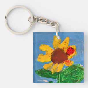 Llavero "Arte de los niños" de girasol