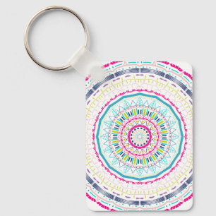 Llavero Arte de Mandala Colorido Vibrante
