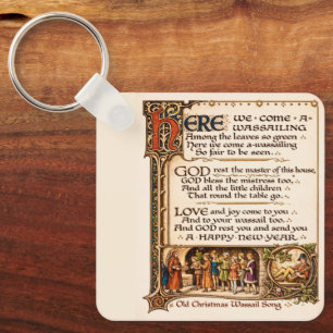 Llavero Arte de Manuscrito Iluminado de la Canción Antigua
