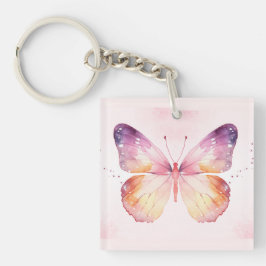 Llavero Arte de mariposa en acuarela