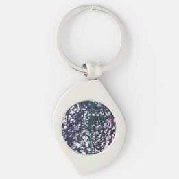 Llavero Arte de mármol púrpura, verde y rosa