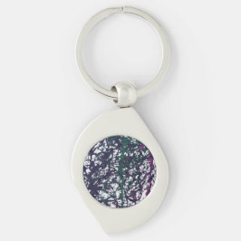 Llavero Arte de mármol púrpura, verde y rosa