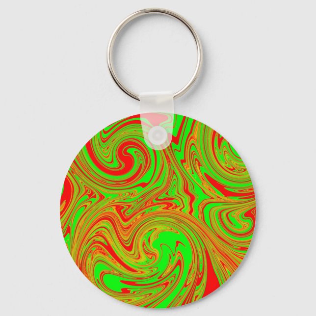 Llavero Arte De Mármol Rojo Y Verde (Anverso)