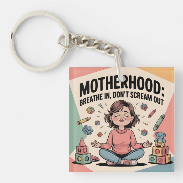 Llavero Arte de Maternidad Respira Calma (Frente)