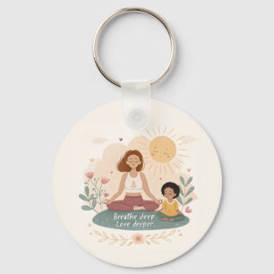 Llavero Arte de meditación caprichosa de madre e hijo