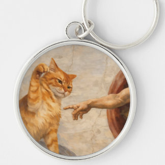 Llavero Arte de meme de gato divertido Creación de Adán co