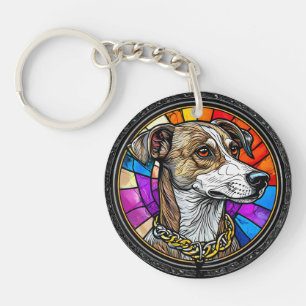 Llavero Arte de mosaico de perro, regalo para amantes de l