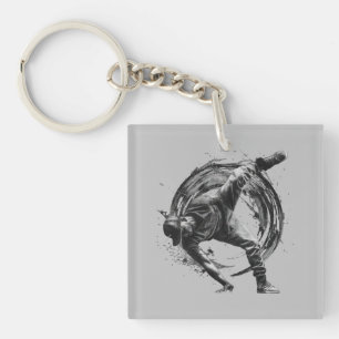 Llavero Arte de movimiento monocromo de estilo urbano