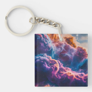 Llavero Arte de Nebulosa Espacial Abstracta - Cósmico Colo