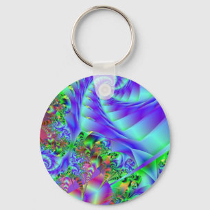 Llavero Arte de neón del fractal del arco iris