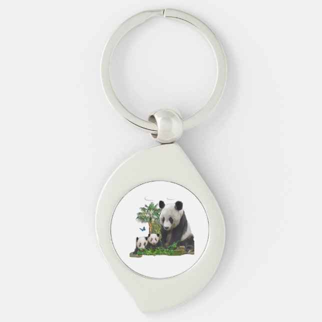 Llavero Arte de oso panda (Anverso)