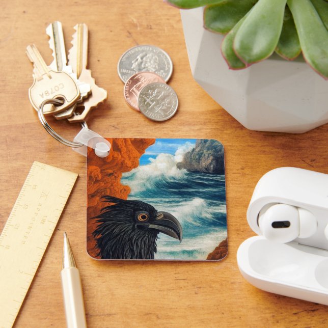 Llavero Arte de pájaro negro (Escritorio )