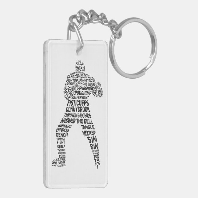 Llavero Arte de palabras de Hockey Enforcer (Atrás Izquierda)