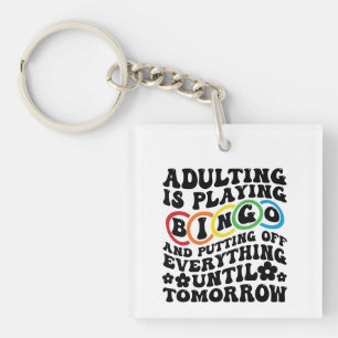 Llavero Arte de palabras divertidas para adultos en Bingo 
