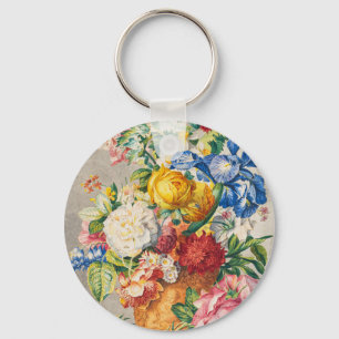 Llavero Arte de Pared Botánico Floral Pastel Elegante Vint