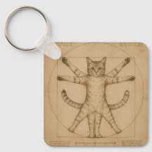 Arte de parodia del Renacimiento del gato vitruvia