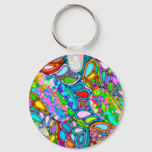 Llavero Arte de patrón pintado a mano y digitalmente 54