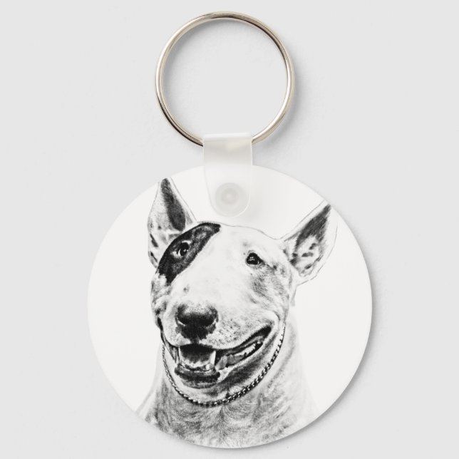 Llavero Arte de perros Cute Bull Terrier (Anverso)
