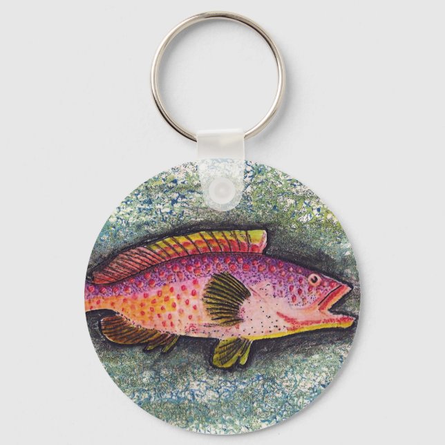 LLAVERO ARTE DE PESCADO, GRUNGE FISH KEYCHAIN (Anverso)