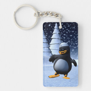 Llavero Arte de pingüino de marinero de invierno adorable 