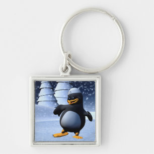 Llavero Arte de pingüino de marinero de invierno adorable 