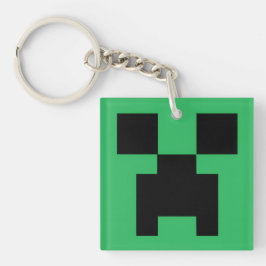 Llavero Arte de píxel de juego para minecraft verde