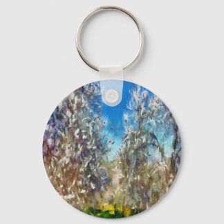 Llavero Arte de Pointillismo en árbol de almendras de prim