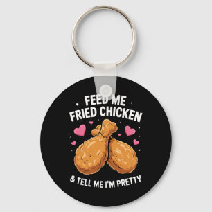Llavero Arte de Pollo Frito para Hombres Mujeres Niños Com