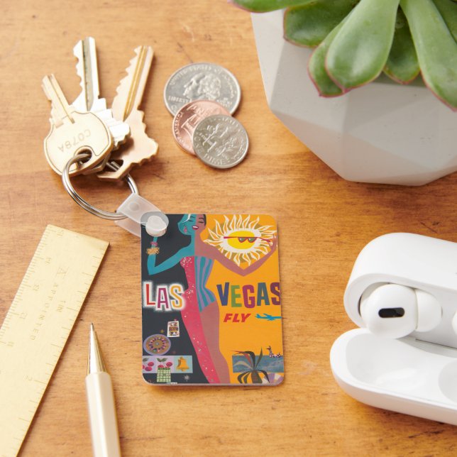 Llavero Arte de póster de viajes de apuestas de Las Vegas (Escritorio )