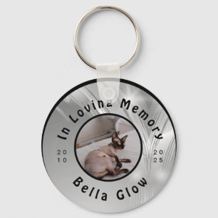 Llavero Arte de recuerdo plateado memorial del gato Sphynx