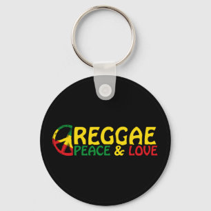 Llavero Arte de reggae con palabras positivas Paz y amor