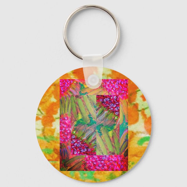 Llavero Arte de resumen floral (Anverso)