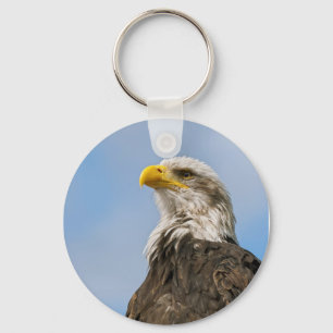 Llavero Arte de retrato de vida silvestre de águila calva