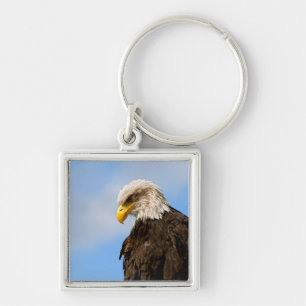 Llavero Arte de retrato de vida silvestre del águila calva