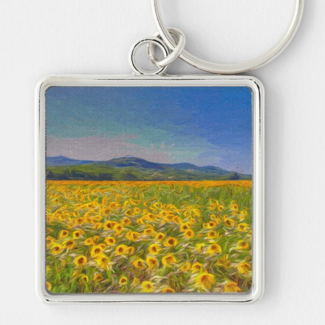 Llavero Arte de sueños de girasol (Frente)
