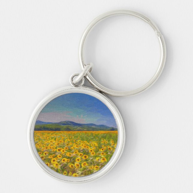 Llavero Arte de sueños de girasol (Frente)